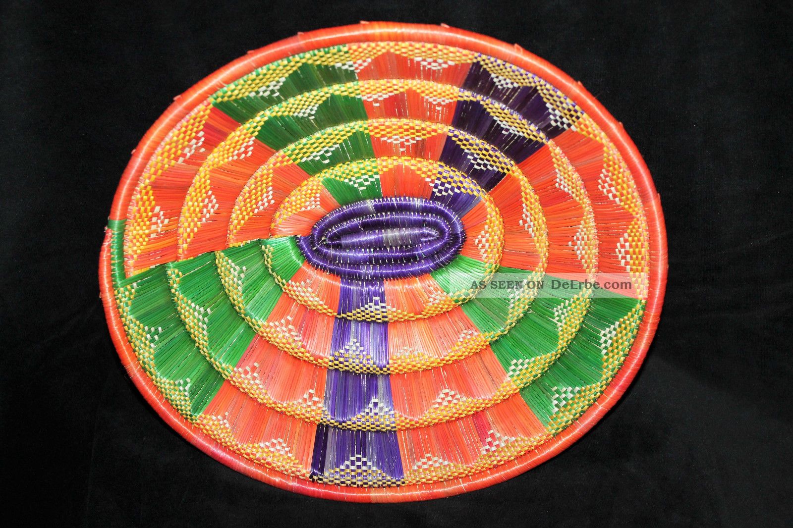 Äthiopien Korb Bunt,  Schale,  Tischdeko Handarbeit.  Basket From Ethiopia Handmade Entstehungszeit nach 1945 Bild