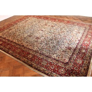 Fein Handgeknüpfter Perser Blumen Palast Teppich Herati Carpet Tappeto 400x300cm Bild