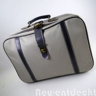 Reise Koffer Tasche Karo Kariert Oldtimer 50er 60er Stoff Vintage Schlüssel 1260 Bild