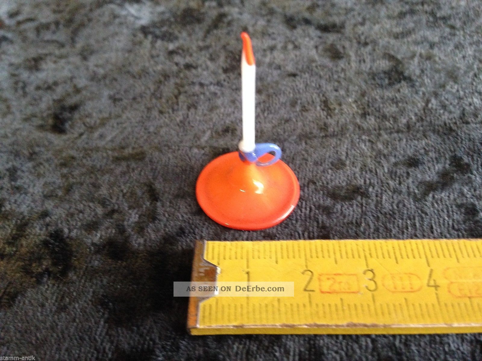 Alter Leuchter,  Kerzenständer Aus Glas,  Zubehör,  Puppenküche,  Puppenstube Original, gefertigt vor 1970 Bild