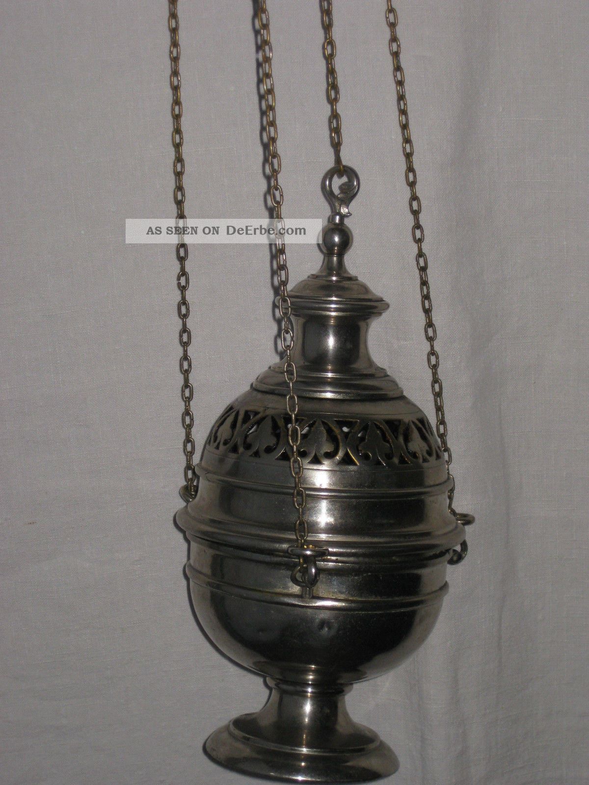 Rauchfass Mit SchÖnem Ornament Weihrauchschwenker 19.  Jahrhundert Kirchliches Gerät & Inventar Bild