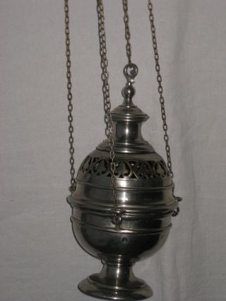 Rauchfass Mit SchÖnem Ornament Weihrauchschwenker 19.  Jahrhundert Bild
