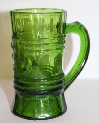 Alter Kleiner Glas Humpen / Becher - Dem Guten Kinde - Grün - Jugendstil Um 1900 Bild