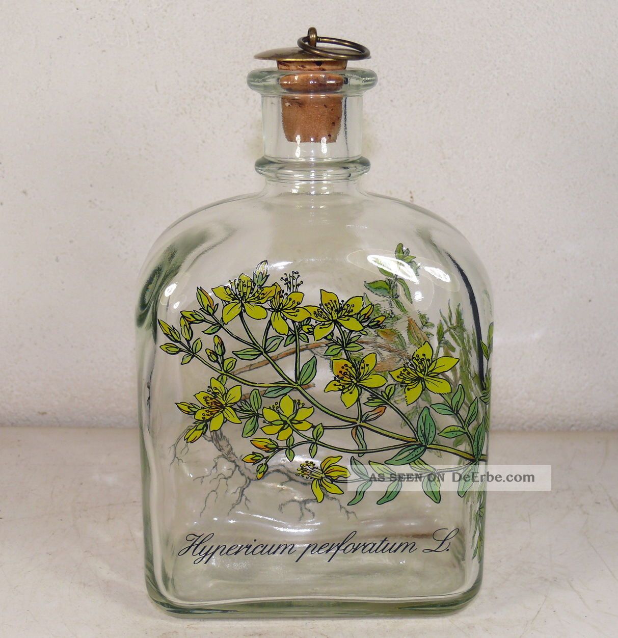 Holmegaard M.  Bang - Likörflasche Hypericum Perforatum L.  /echtes Johanniskraut Sammlerglas Bild