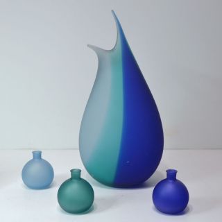 Große Vase 38 Cm,  3 Kleine Kugelvasen Glas Elegant Künstlerisch Bild