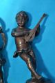 Alte Auguste Moreau Bronzefiguren Pärchen Musizierende Kinder Bronze Bild 2