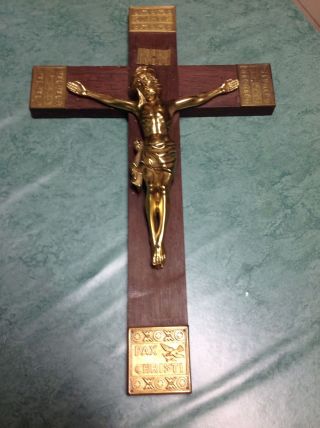 Kruzifix Kreuz Holz Metall 
