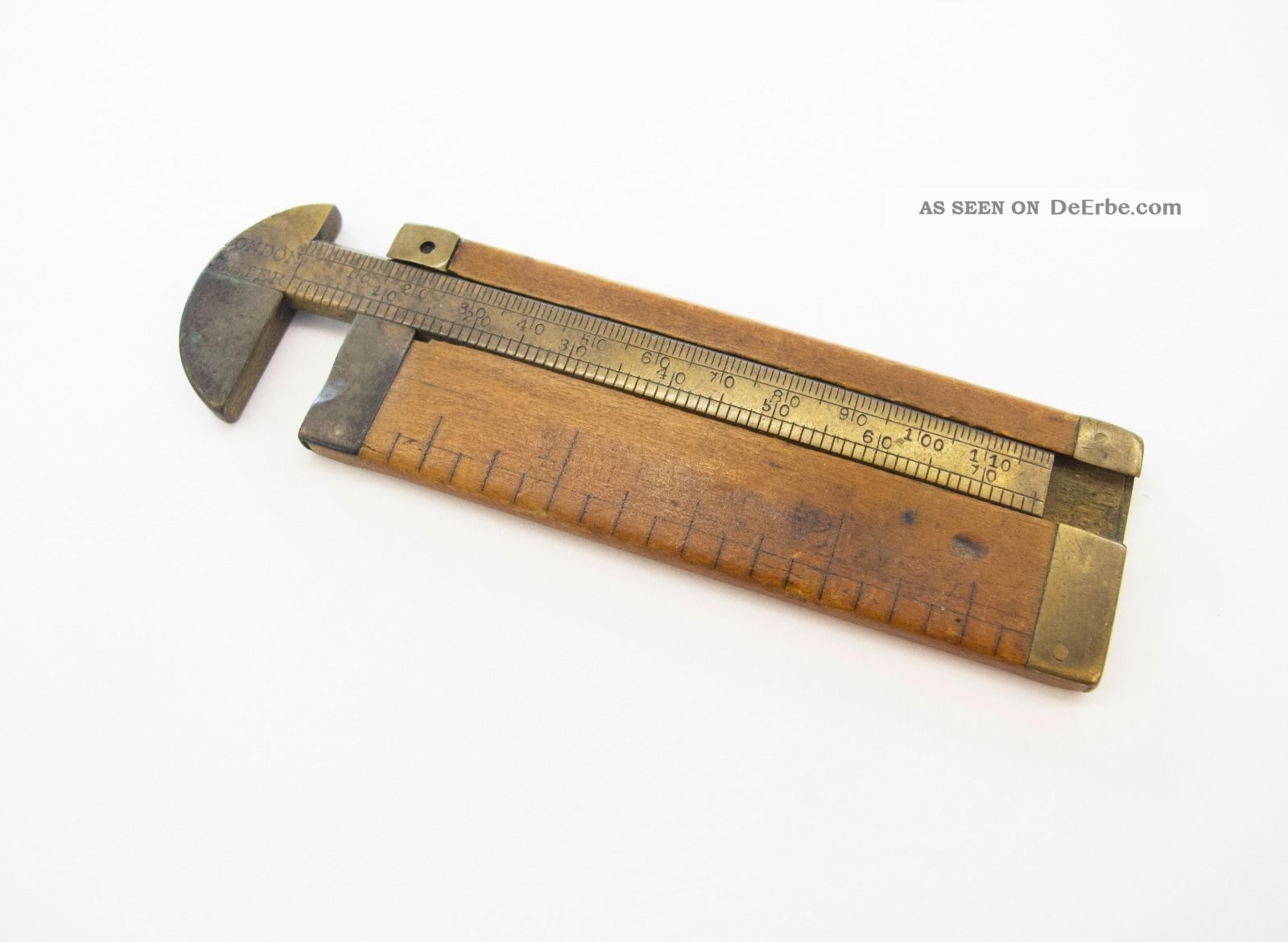 Antik Schieblehr Mehr Als 100 Jahre Alt/antique Calliper More Than 100 Years Old Messing Bild