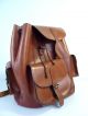 Mid Century Großer Stylischer Vintage Echt Leder Rucksack Leather Backpack Accessoires Bild 9