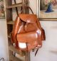 Mid Century Großer Stylischer Vintage Echt Leder Rucksack Leather Backpack Accessoires Bild 1