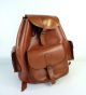 Mid Century Großer Stylischer Vintage Echt Leder Rucksack Leather Backpack Accessoires Bild 2