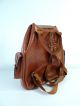 Mid Century Großer Stylischer Vintage Echt Leder Rucksack Leather Backpack Accessoires Bild 5