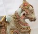 Heilige Krishna Kuh Holzschnitzerei Figur Indien Hinduismus Old Indian Holy Cow Asiatika: Indien & Himalaya Bild 3