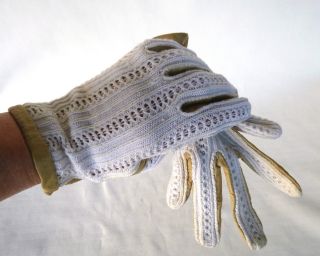 Entzückende,  Uralte Damenhandschuhe,  Helles Leder Mit Spitzeneinsatz Bild