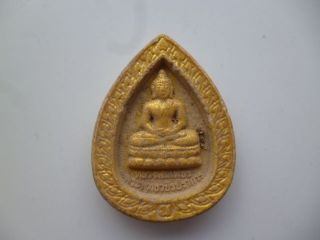 Buddha Altes Amulett Ton Tsa Tsa Vergoldet Bild