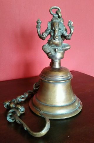 Tempelglocke Ganesha Indien Bronze Hindu Sakral Gottheit Bild