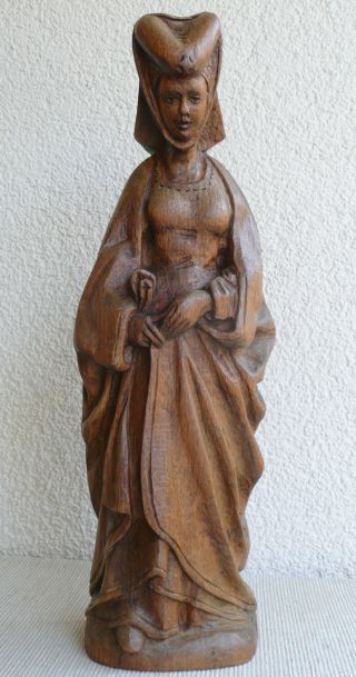 Große Geschnitzte Holz Figur Heiligenfigur Größe 44cm Skulptur Holzfigur Selten Bild
