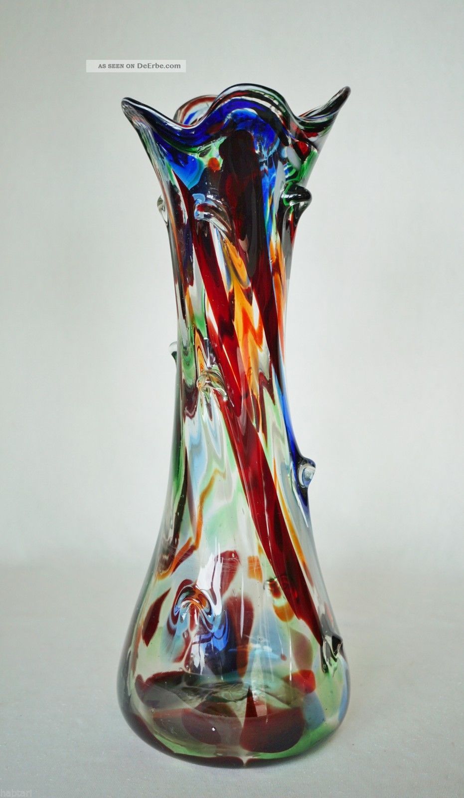 Murano - Glasvase Multi - Color Mit Noppen Abriss Sammlerglas Design & Stil Ca.  1900 Glas & Kristall Bild