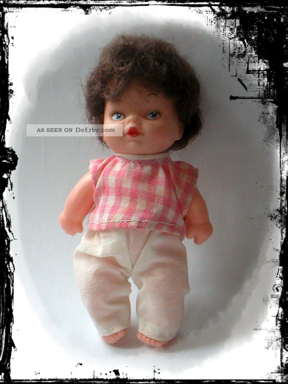 Altes Baby PÜppchen 12 Cm Puppenstube Spielzeug Rarität Baby Doll Nostalgieware, nach 1970 Bild