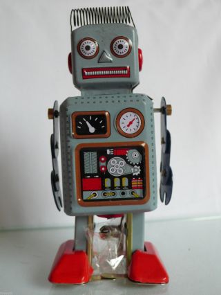 Blechspielzeug Roboter Antikspielzeug Nostalgie Made In China Walking Robot Bild