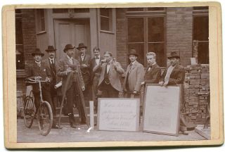 Cdv Kabinett Foto,  Tachymeter,  Theodolit,  Parlamentar.  Syphon Verein 1899 Bild