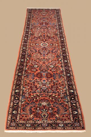 Handgeknüpfter Persischer Teppich - Läufer Ca.  (306x80 Cm) Fachmännisch Gereinigt Bild