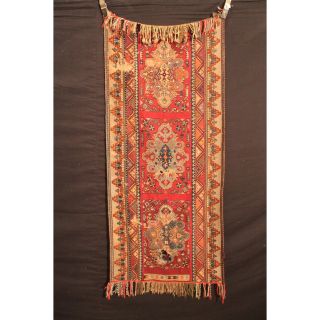 Alt Gewebter Orient Teppich Kilim Kelim Kazak Carpet Tapis Rug 165x65cm Vintage Bild
