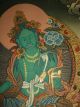 Wunderschöner Feiner Thangka Aus Nepal: Grüne Tara In Brokat 83x45 Cm Entstehungszeit nach 1945 Bild 2