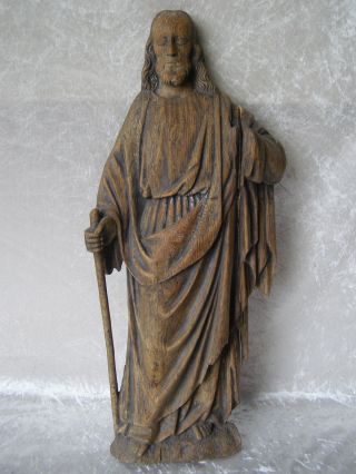 Antique Skulptur Figur Relief Jesus Christus Holz Geschnitzt 19.  Jhdt Bild