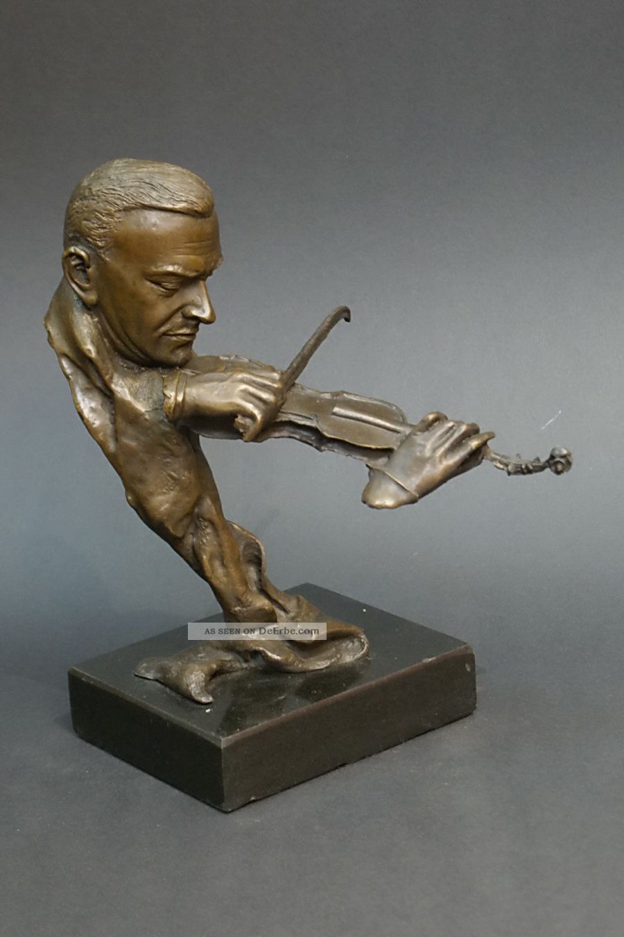 Bronze Figur “der Geiger - Geigen Spieler” - Signiert Bronze Bild