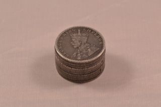 Englische Silber Coin Box Münzdose Half Rupee India Silver George V.  Emperor Rar Bild