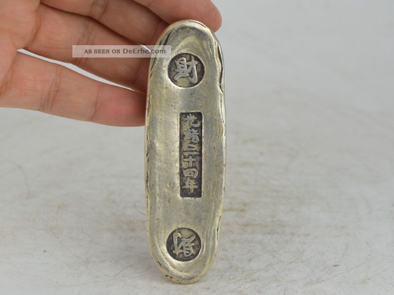 Collectible Exquisite Old Tibet Silver,  Silver Bar,  Coin Carving 財 Asiatika: China Bild