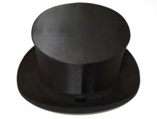 Sehr Alter Chapeau Claque Zylinder Hut, Bild