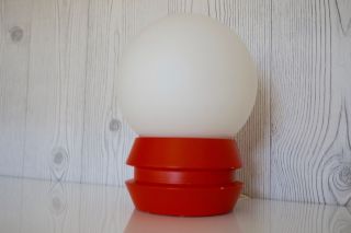 Kugel Lampe Nachttisch Opalglas Perlmut Orange Design Pilz 70er Panton Bild