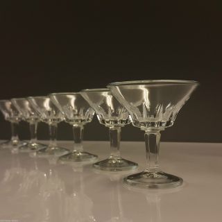 6 Cristal D`arques Likörgläser Kelchglas Regency Einreihiger Kerbschliff 7,  6cm H Bild