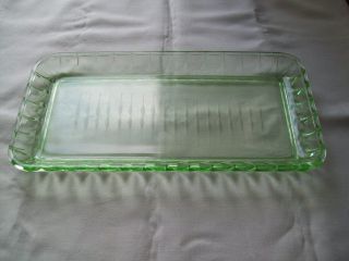 Kuchenplatte 15x30 Cm Uranglas Glasplatte Grünes Glas Servierplatte Rechteckig Bild