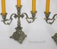 Kerzenleuchter 3 - Armig 2 Stück Messing Optik Kerzenständer Leuchter Antik Barock Gefertigt nach 1945 Bild 1