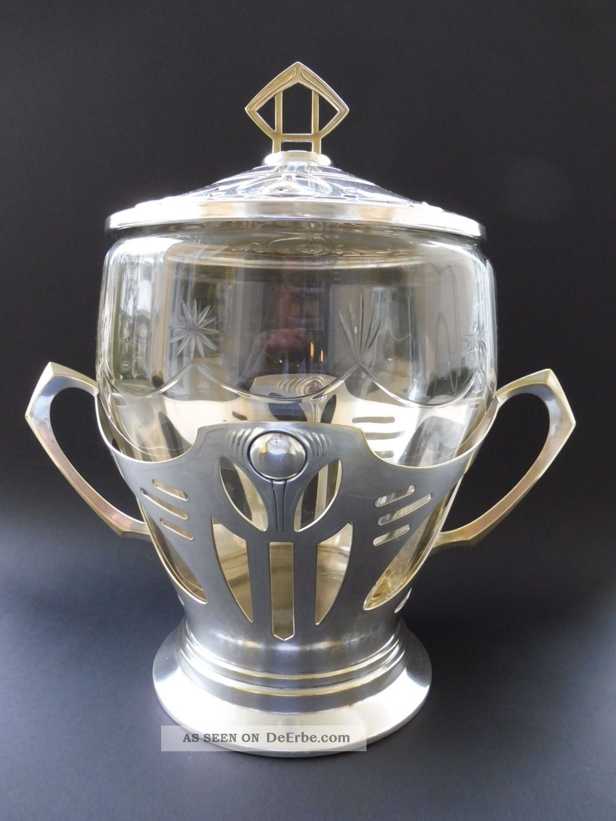 Große Jugendstil Bowle Bowl Art Nouveau Ornament Kristall Glas Wmf Or Orivit ? 1890-1919, Jugendstil Bild
