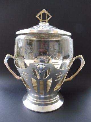 Große Jugendstil Bowle Bowl Art Nouveau Ornament Kristall Glas Wmf Or Orivit ? Bild