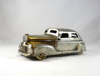 Sehr Seltene Art Deco Geheim Versteck Streamline Auto Dose Chrom Schatulle Bild