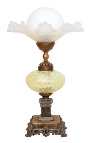Wunderschöne Jugendstil Tischlampe Um 1900 Petroleumlampe. Bild