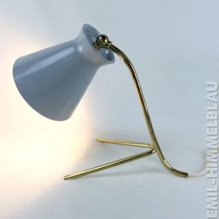 Tisch Lampe Messing Leuchte Lamp Grau 50s 50er Turgi Diabolo Stilnovo Vintage Bild