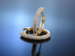 Exquisites Paar Creolen Gold 750 Brillanten 0,  74 Ct Diamant Ohrringe Earrings Bild