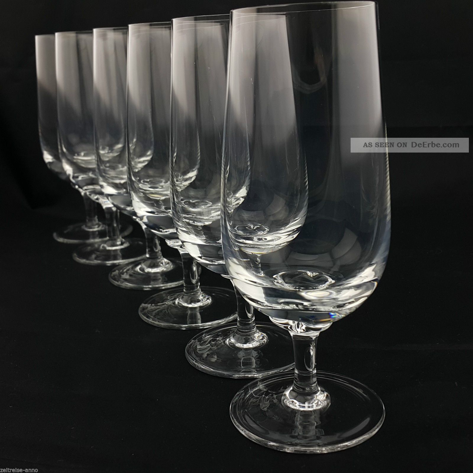 6 Biertulpen Biergläser Pilsglas Vintage Kristall 17,  2cm H.  Zeitlos Modern Edel Kristall Bild