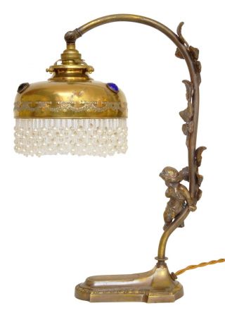 Museale Französische Jugendstil Tischlampe 