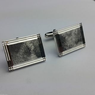 Kultige Vintage ManschettenknÖpfe Cufflinks Verchromt Diamantiert Top Design Bild
