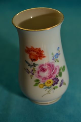 Originale Meissen Vase Blumenmuster M.  Goldrand Bild