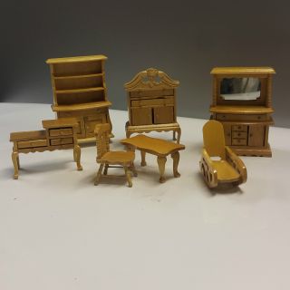 Puppenstuben Stilmöbel Möbel Wohnzimmer Esszimmer Vitrine Telefonschrank Buffet Bild