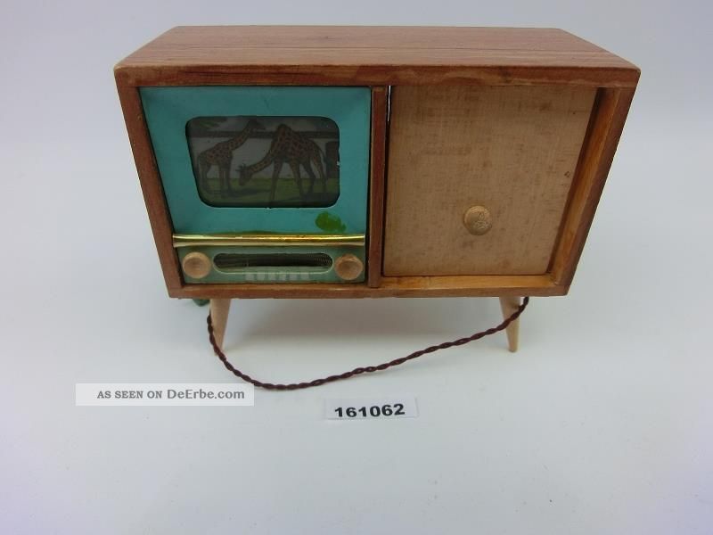 Ddr Puppenstube Fernseher Elektrisch Beleuchtet Puppenstubenfernseher 161062 Original, gefertigt vor 1970 Bild
