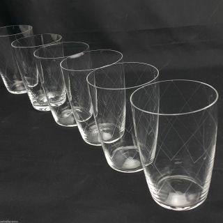6 Wassergläser Saftgläser Kristall Gral Glashütte Feiner Rautenschliff Bild